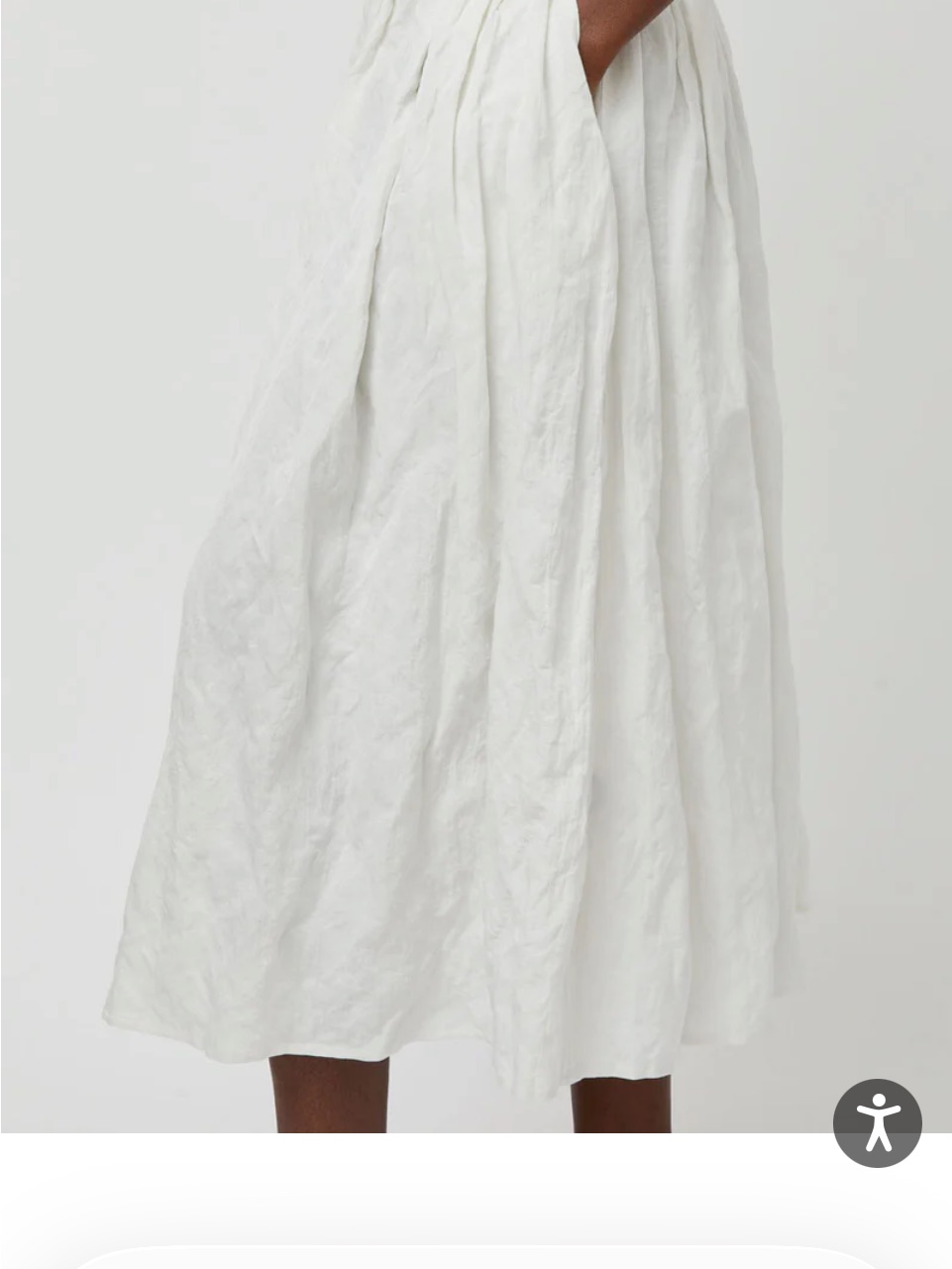 No. 6 White Gathered Midi Skirt